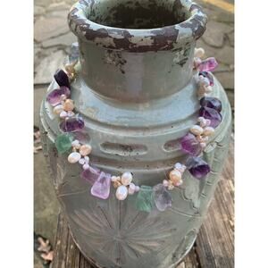 Diana Venezia Freshwater Pearl and Fluorite Necklace